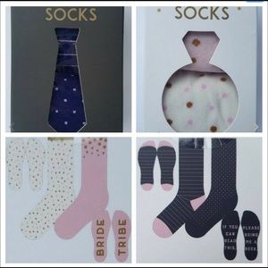 NWT 6 Pair Groomsman or 6 Pair Bridesmaid Socks W/Fun Pattern Sayings on Foot